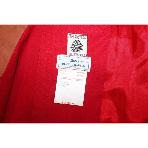 Vintage Diana Charles Red Wool Overcoat Size  4/5 (Small) Womens - Picture 11 of 13